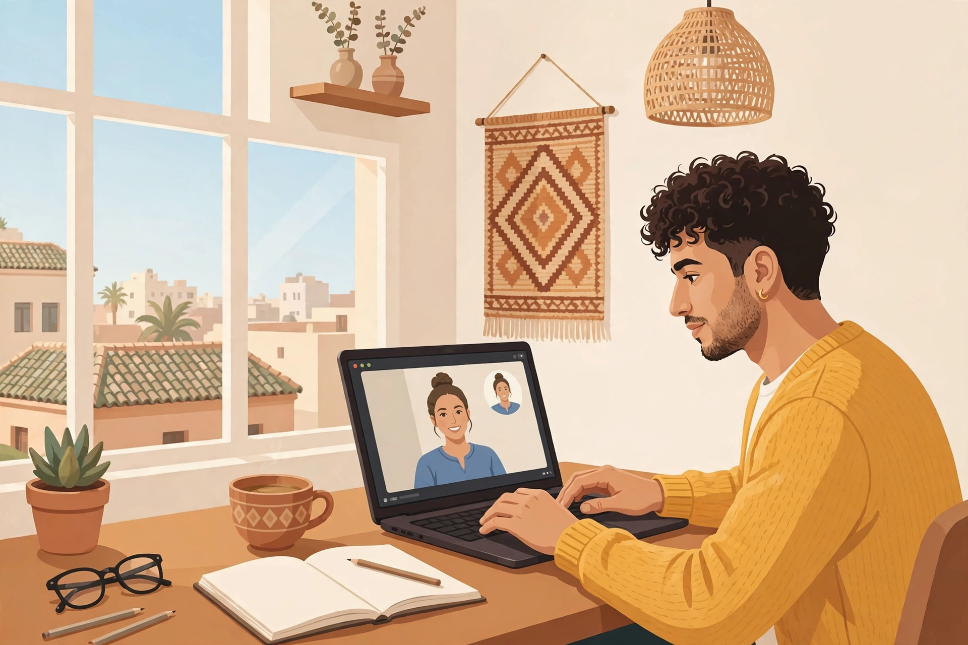 العمل عن بعد من المغرب